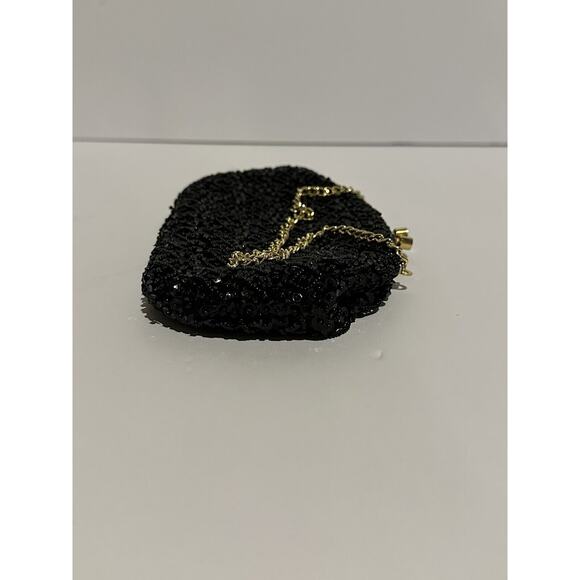 Vintage Shaggee of California Black Beaded Chain Evening Clutch Cocktail Formal - Picture 6 of 9